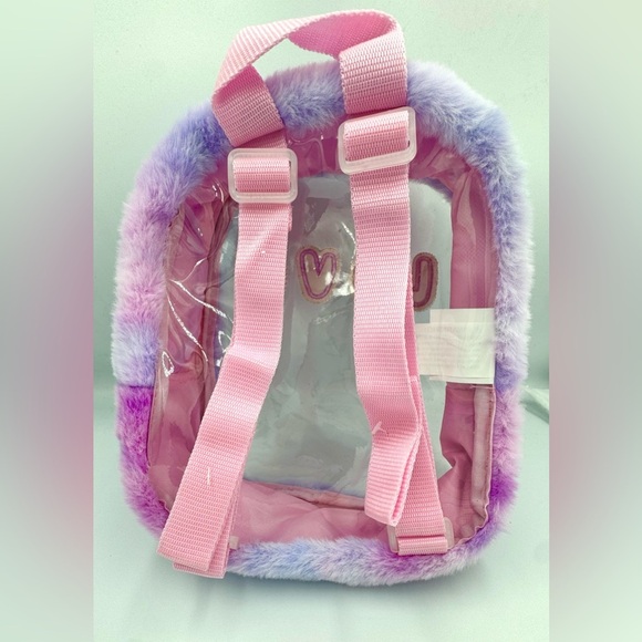 Kids Pastel “LOVE” Patch Small Clear Backpack - Picture 2 of 3